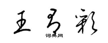梁锦英王有彩草书个性签名怎么写