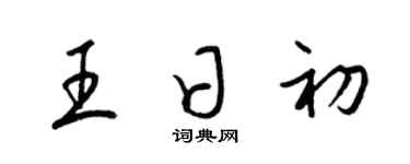 梁锦英王日初草书个性签名怎么写