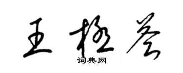 梁锦英王极荟草书个性签名怎么写