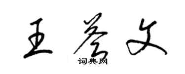 梁锦英王荟文草书个性签名怎么写