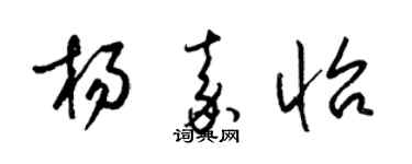 梁锦英杨嘉怡草书个性签名怎么写