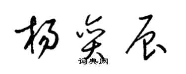 梁锦英杨奕辰草书个性签名怎么写