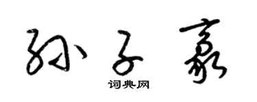 梁锦英孙子豪草书个性签名怎么写