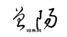 梁锦英曾阳草书个性签名怎么写