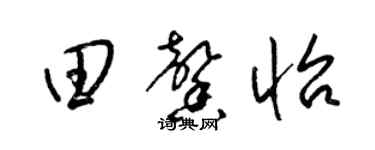 梁锦英田馨怡草书个性签名怎么写