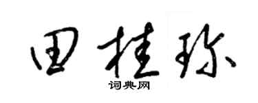 梁锦英田桂珍草书个性签名怎么写