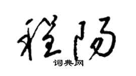 梁锦英程阳草书个性签名怎么写