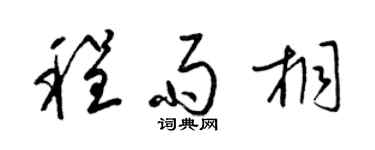 梁锦英程雨桐草书个性签名怎么写