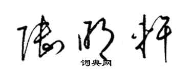 梁锦英陆明轩草书个性签名怎么写