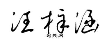 梁锦英汪梓涵草书个性签名怎么写