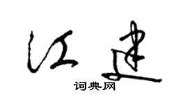 梁锦英江建草书个性签名怎么写