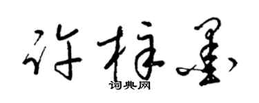 梁锦英许梓墨草书个性签名怎么写