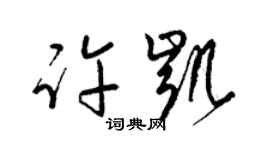 梁锦英许凯草书个性签名怎么写
