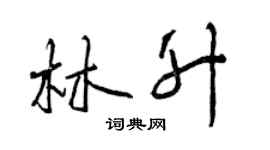 曾庆福林升行书个性签名怎么写