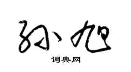 梁锦英孙旭草书个性签名怎么写