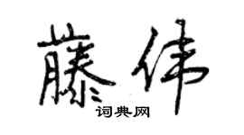 曾庆福藤伟行书个性签名怎么写