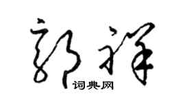 梁锦英郭祥草书个性签名怎么写