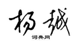 梁锦英杨越草书个性签名怎么写