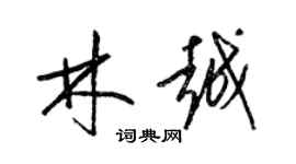 梁锦英林越草书个性签名怎么写