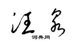 梁锦英汪泉草书个性签名怎么写