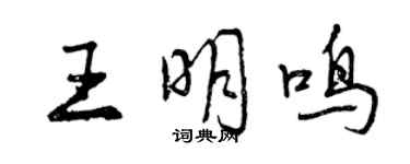 曾庆福王明鸣行书个性签名怎么写