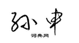 梁锦英孙申草书个性签名怎么写