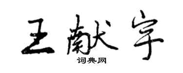 曾庆福王献宇行书个性签名怎么写