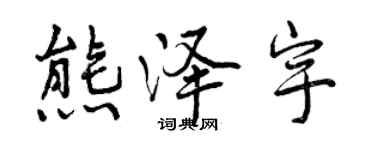 曾庆福熊泽宇行书个性签名怎么写