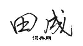 骆恒光田成行书个性签名怎么写