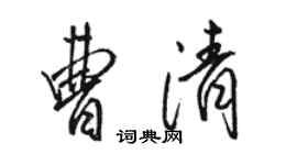 骆恒光曹清行书个性签名怎么写
