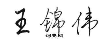 骆恒光王锦伟行书个性签名怎么写