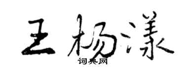 曾庆福王杨漾行书个性签名怎么写