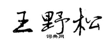 曾庆福王野松行书个性签名怎么写