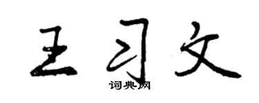 曾庆福王习文行书个性签名怎么写