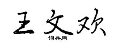 曾庆福王文欢行书个性签名怎么写