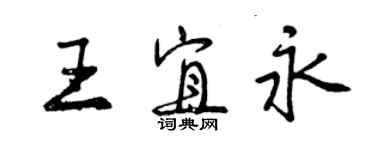 曾庆福王宜永行书个性签名怎么写