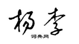 梁锦英杨李草书个性签名怎么写