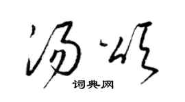 梁锦英汤颂草书个性签名怎么写