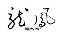 梁锦英龙凤草书个性签名怎么写