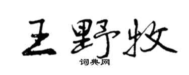 曾庆福王野牧行书个性签名怎么写