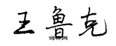 曾庆福王鲁克行书个性签名怎么写