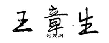 曾庆福王章生行书个性签名怎么写