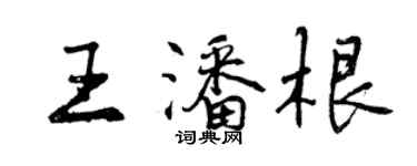 曾庆福王潘根行书个性签名怎么写