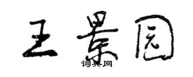 曾庆福王景园行书个性签名怎么写