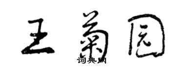 曾庆福王菊园行书个性签名怎么写