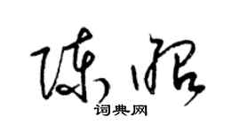 梁锦英陈昭草书个性签名怎么写