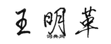 骆恒光王明革行书个性签名怎么写