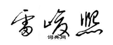 梁锦英雷峻熙草书个性签名怎么写