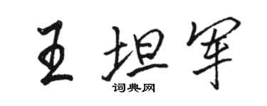 骆恒光王坦军行书个性签名怎么写