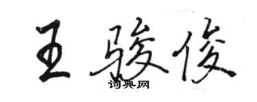骆恒光王骏俊行书个性签名怎么写